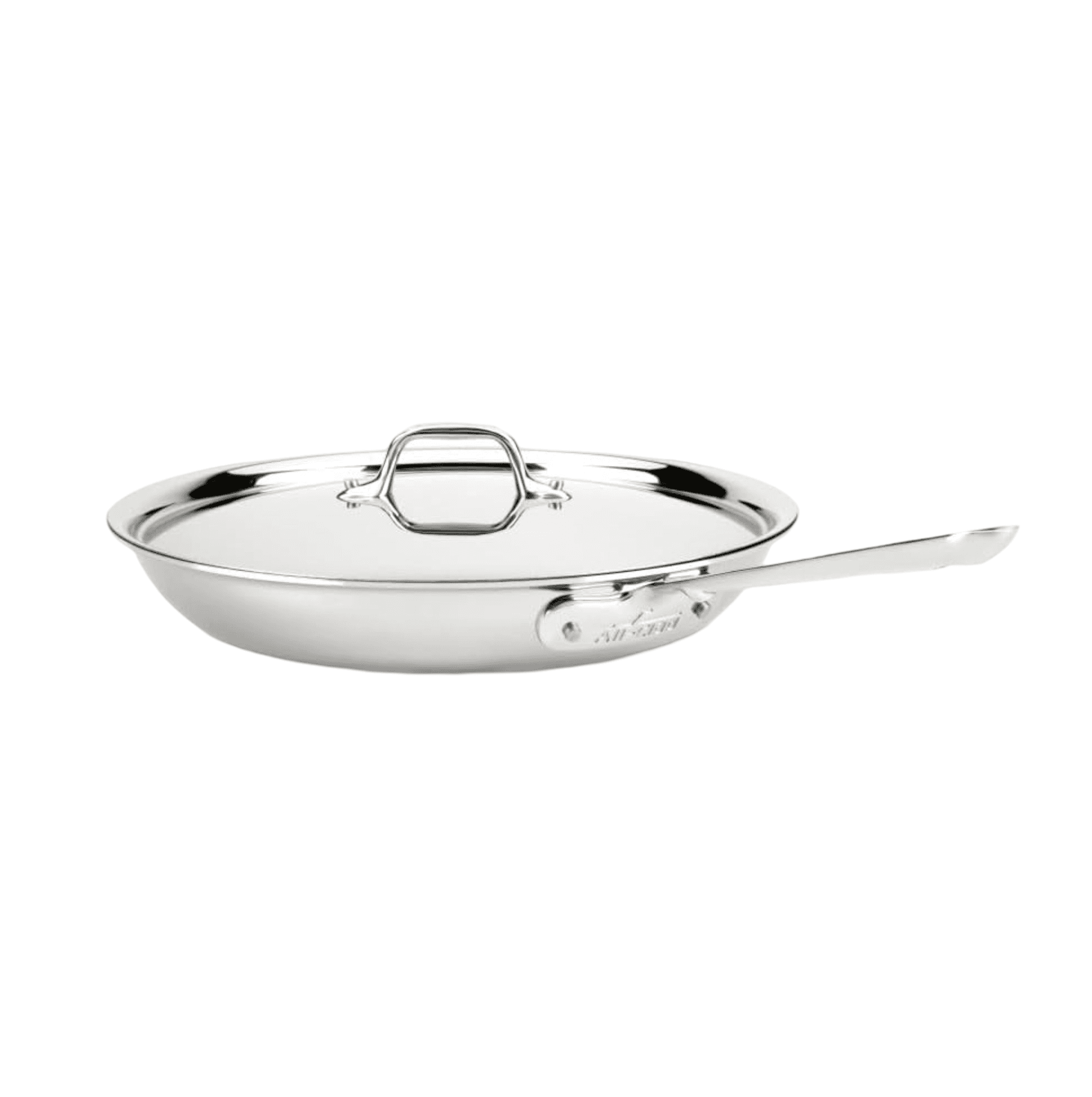 All-Clad D3 Stainless Tri-ply Bonded Stainless Steel Fry Pan with Lid, 12-Inch, Silver view 1