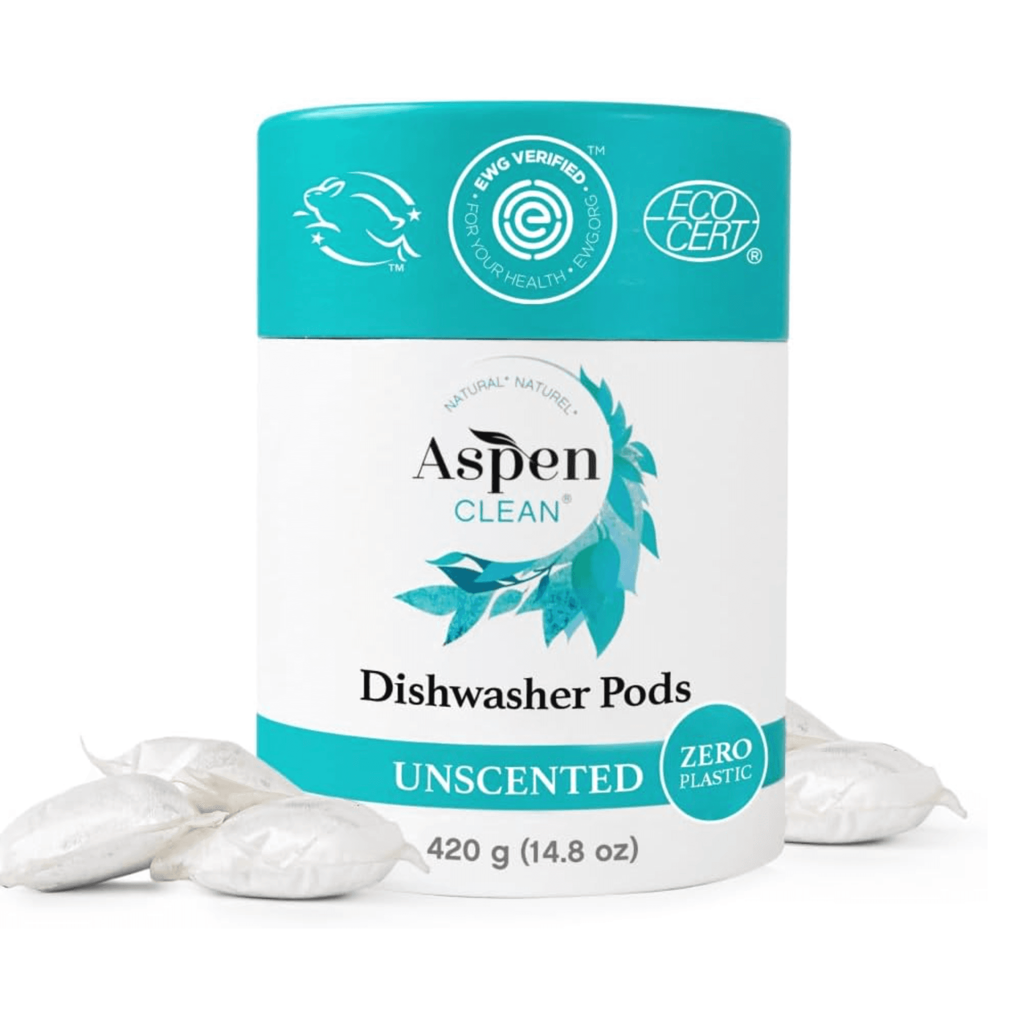 AspenClean Natural Dishwasher Detergent Pods - Unscented view 1