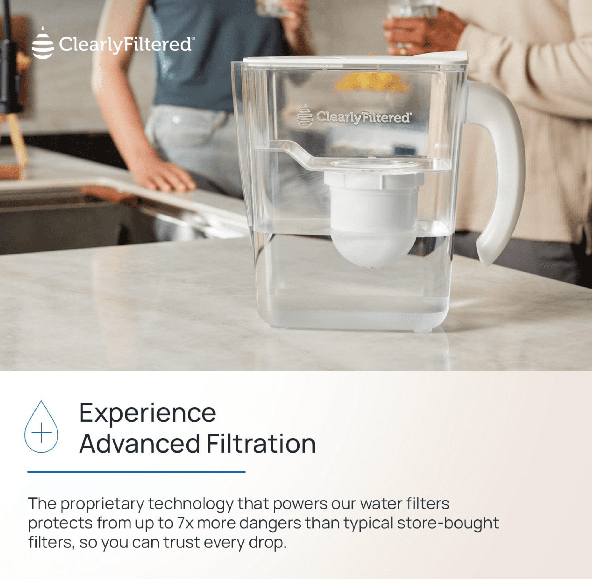 Clearly Filtered water pitcher view 5