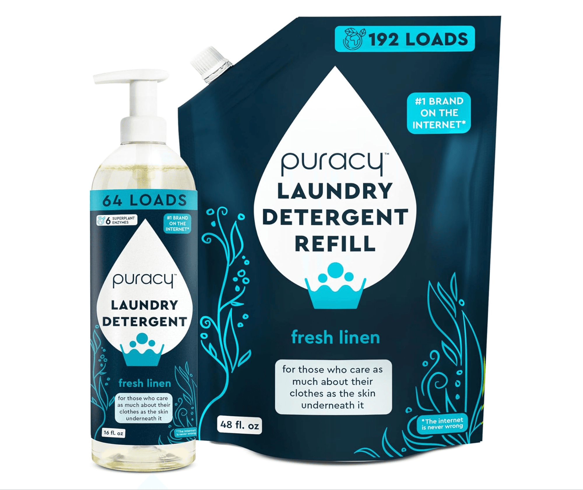 Puracy Natural Laundry Detergent + refill - 48 oz  view 1